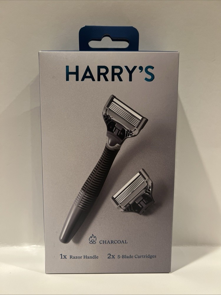 Harry's 5-Blade Men's Razor + 1 Razor Handle + 2 5-Blade Refills Charcoal