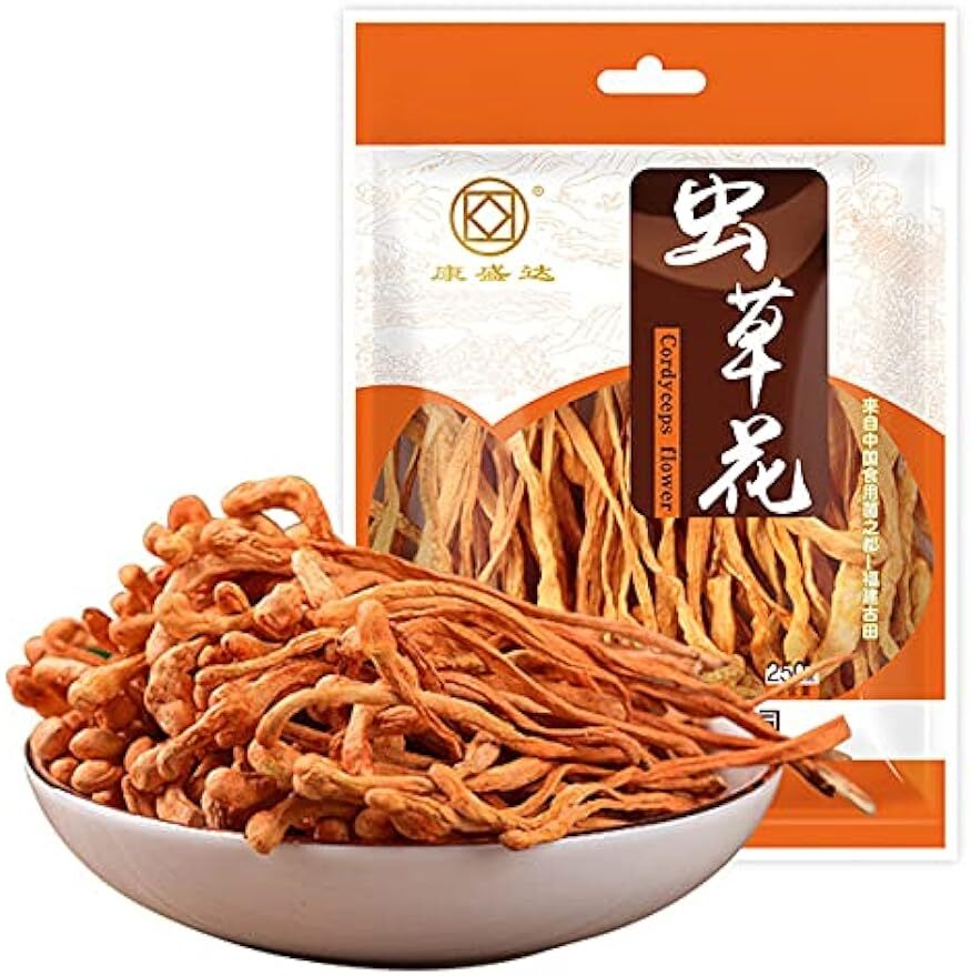 Premium Chinese Golden Cordyceps Flower Dried Naturally 250g Pack