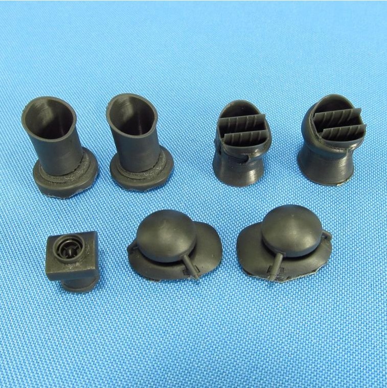 Kamov Ka-50. Air Intakes and Exhaust Pipes 1:48 (for Italeri/Revell Kit Model)