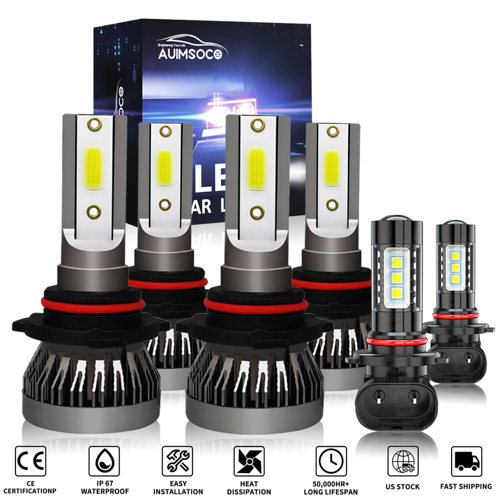 For Jeep Grand Cherokee 2005-2010 6X LED Headlight High Low Beam Fog Light Bulbs