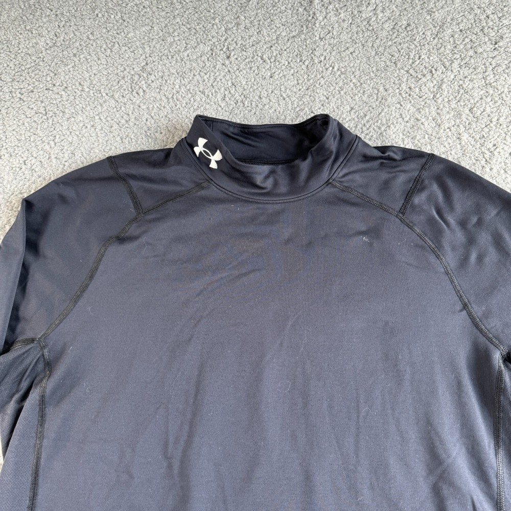 Under Armour Shirt Mens Extra Large Black Athletic Top Fitted Cold Gear Stretch