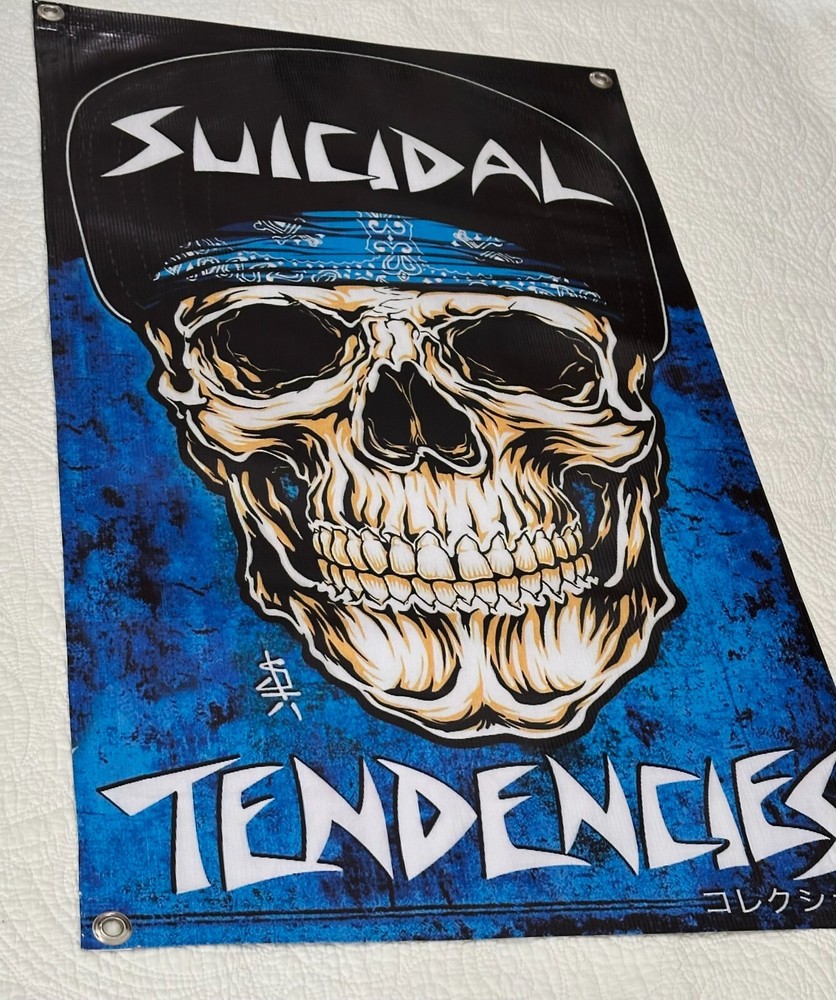 Banner Poster ripper skateboard sign deck music band skull