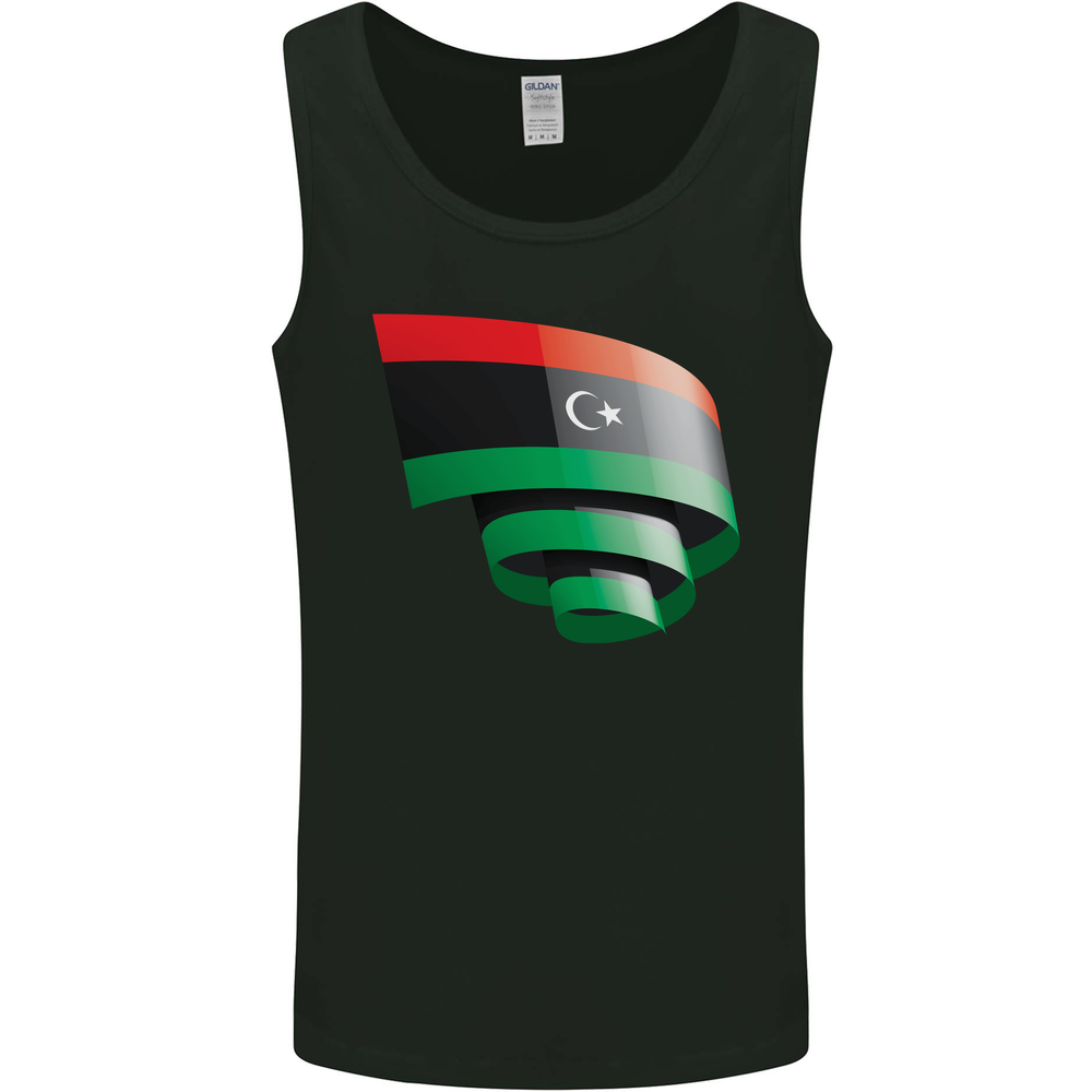 Curled Libya Flag Libyan Day Football Mens Vest Tank Top