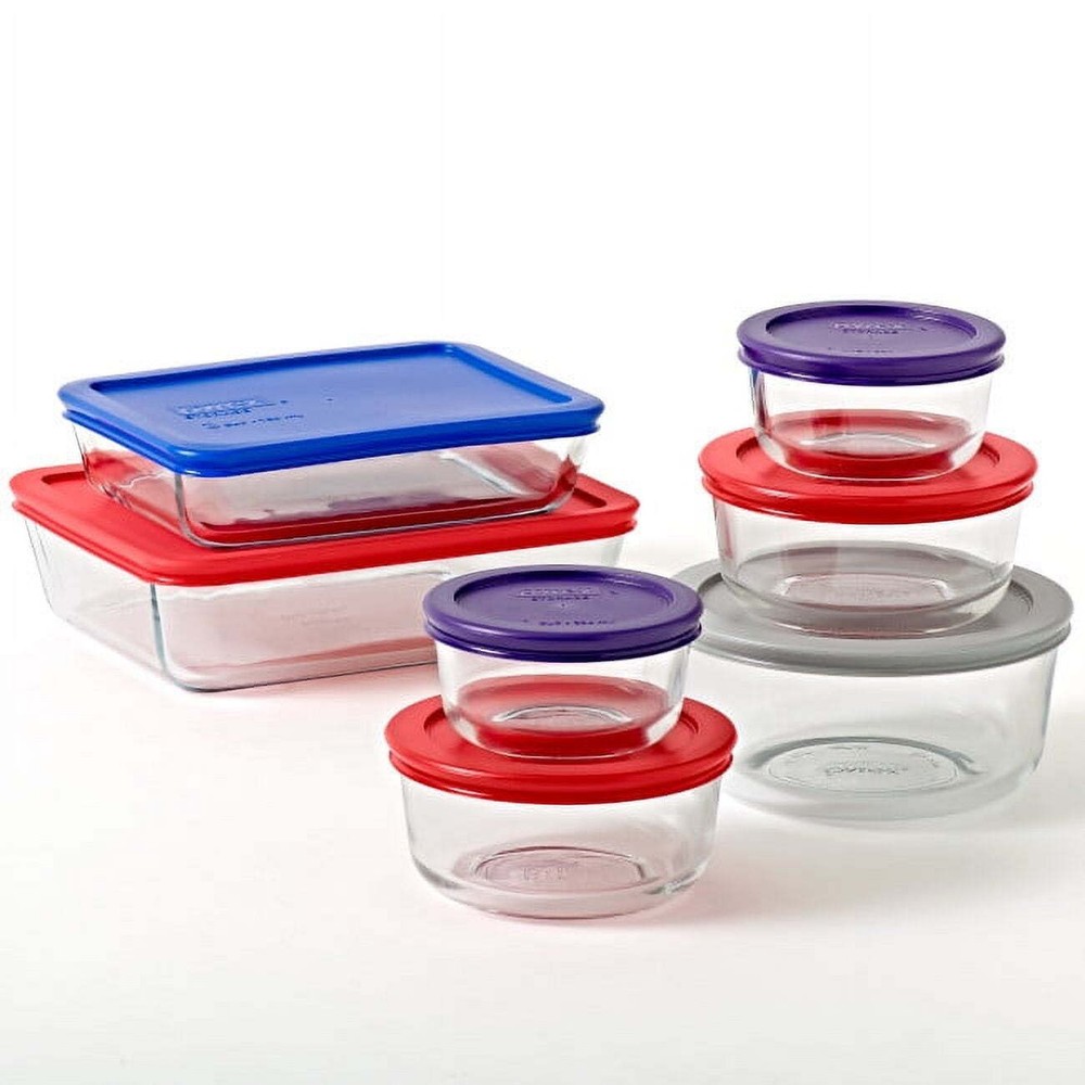 Pyrex 14-Piece Glass Food Storage Container Set with Lids