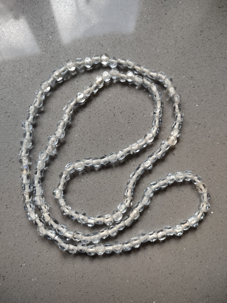 Vintage Pale Blue Faceted Glass Bead Necklace