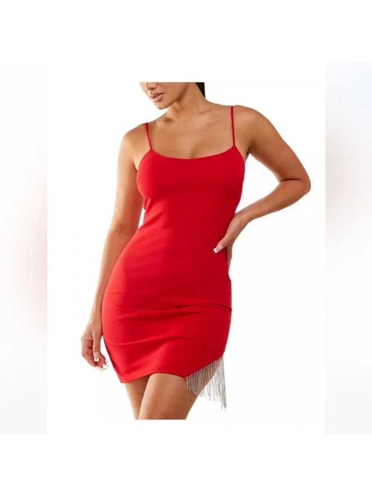 CITY STUDIO Womens Red Lined Slip-style Spaghetti Strap Mini Dress 5