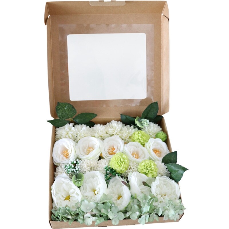 Artificial Flowers Combo Box Set for DIY Bridal Wedding Bouquets Boutonniers