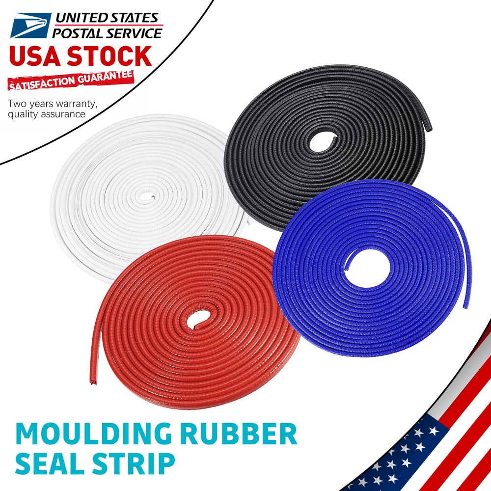 Black Red Blue White U-Shape Rubber Car Door Seal Strip Protector Replacement US  