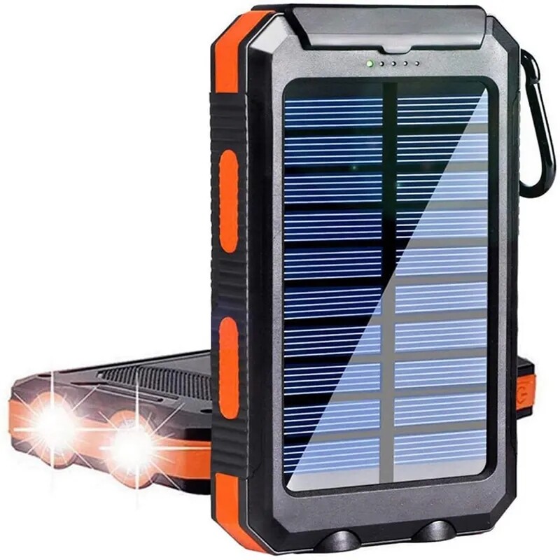 Portable Charger Solar Power Bank Super Large Capacity USB for Cell Phone US