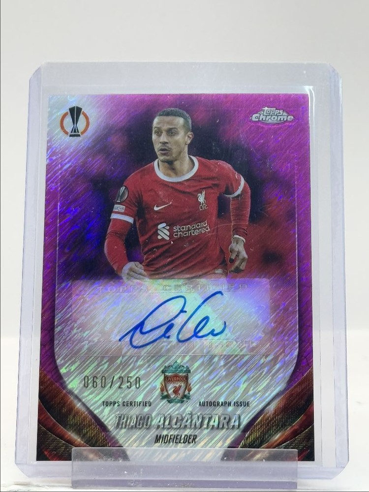 THIAGO ALCANTARA 2023 TOPPS CHROME UEFA EURO PINK SHIMMER AUTO /250 Q0902