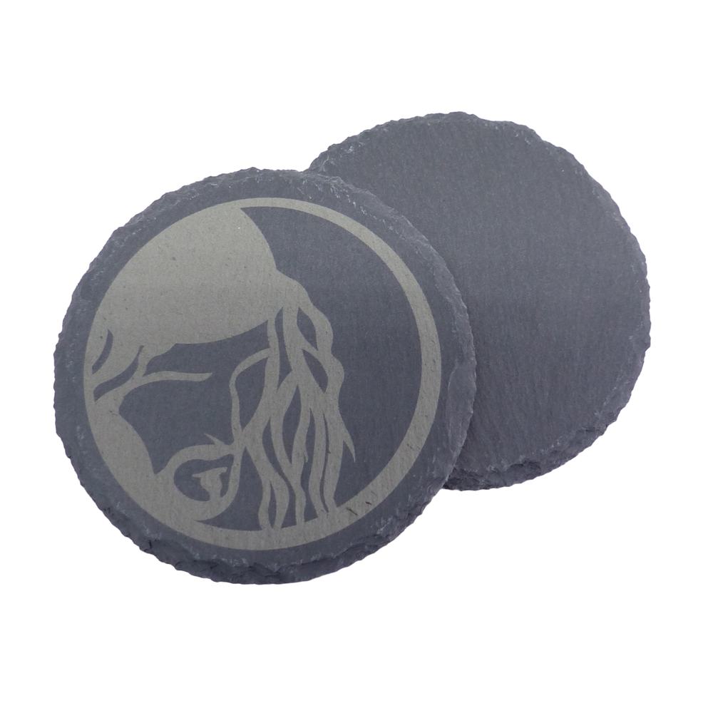 Slate Coasters Laser Engraved with Jesus Face for Easter Handcrafted Round Design
