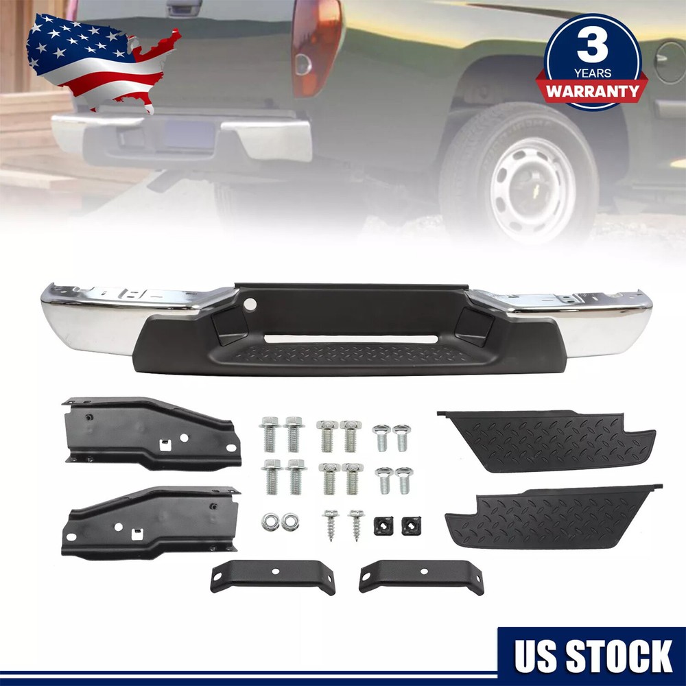 Complete Rear Bumper Chrome Steel For 2004-2006 2007 Chevy Colorado GMC Canyon