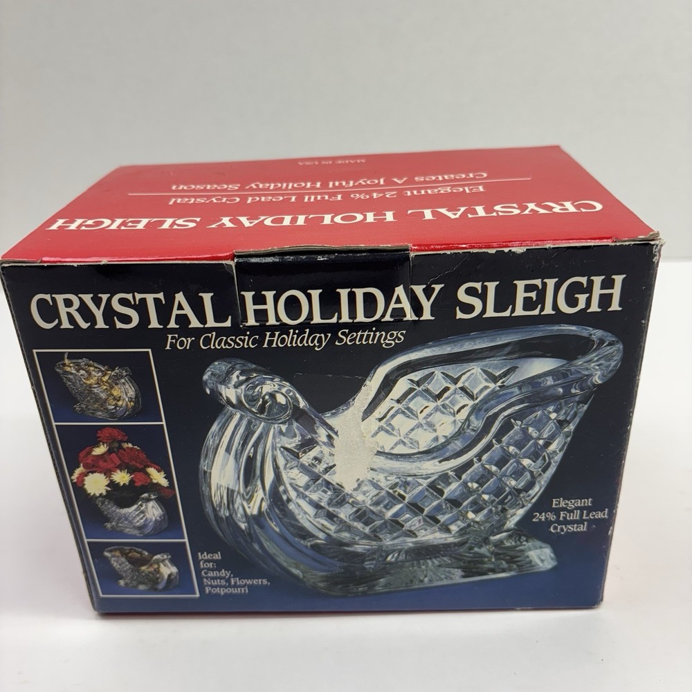 Crystal Holiday Sleigh 24% Lead for Nuts Candy Flowers Potpourri