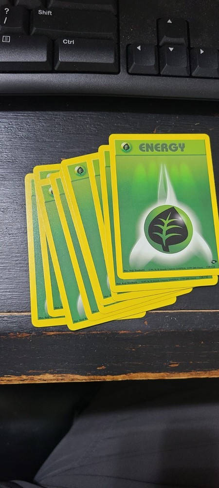 Lot Of 9 GRASS ENERGY - 129/132 - Gym Challenge - Pokemon Card Mint