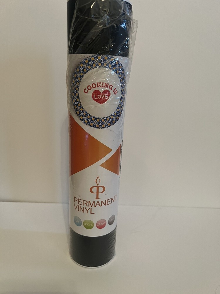 Permanent Vinyl - Matte Black 12”x100FT Adhesive Roll for Cricut Machine