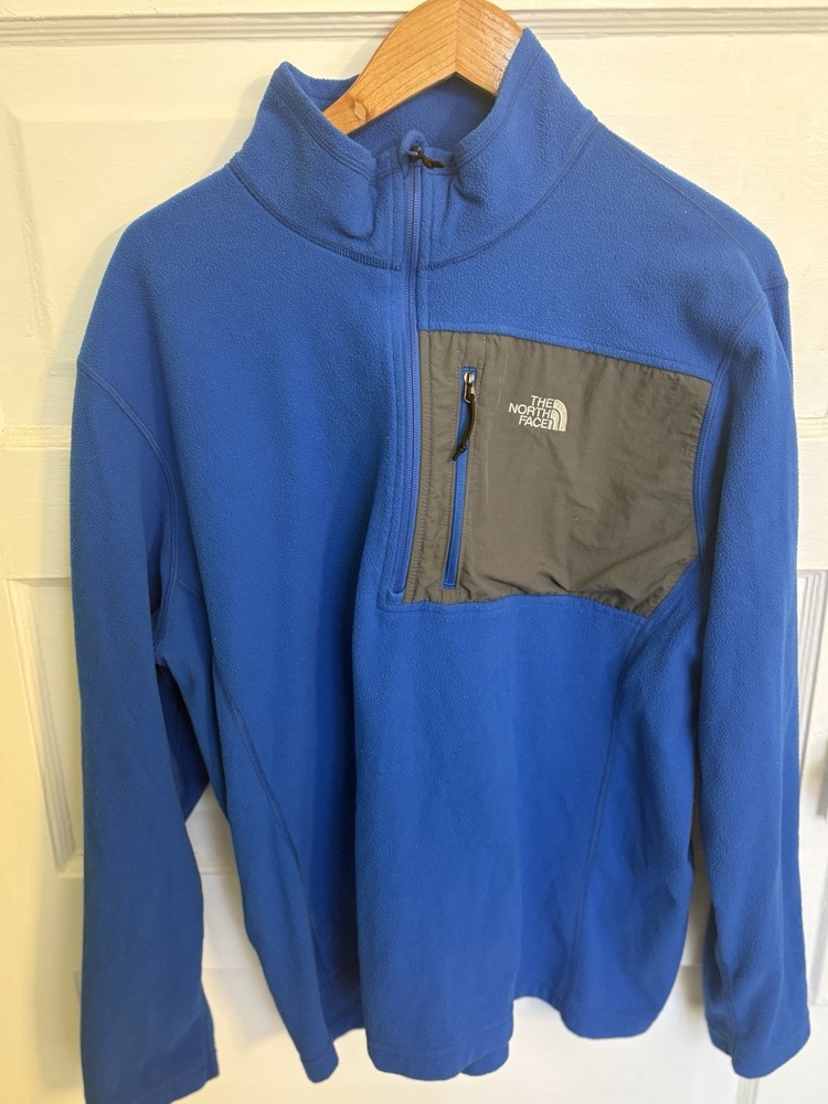 The North Face 1/4 Zip Pullover Fleece Blue Jacket Mens XL