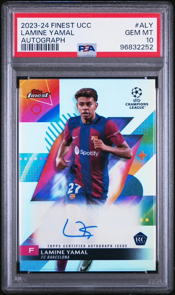Lamine Yamal - 2023-24 Topps Finest UEFA Club Competitions Autographs PSA 10