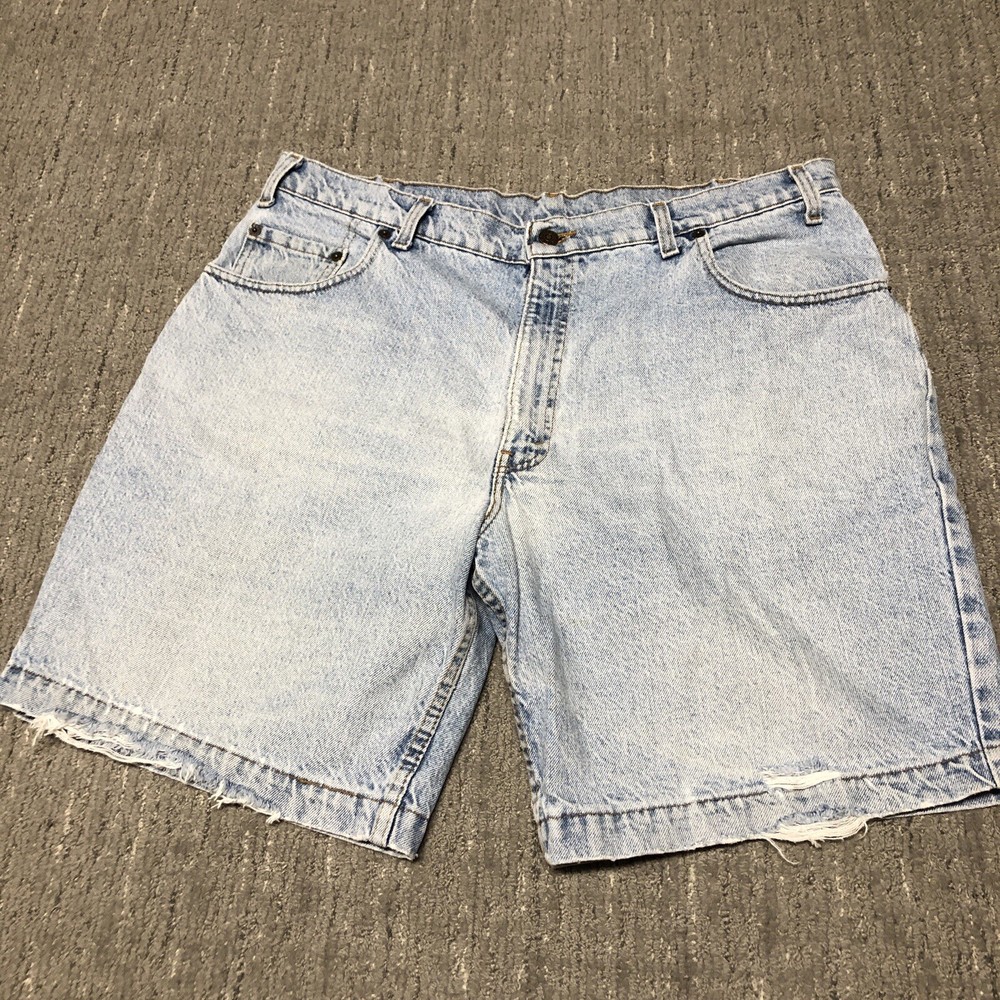 Vintage 90s Levi’s 545 Baggy Denim Shorts Men’s Size 40 Blue Faded Distressed