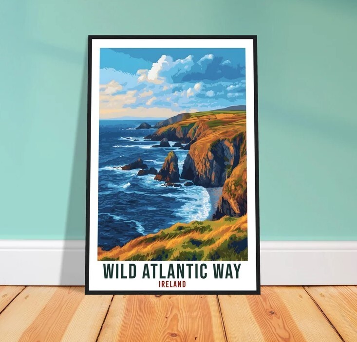 Wild Atlantic Way Ireland Travel Art Print for Home Decor
