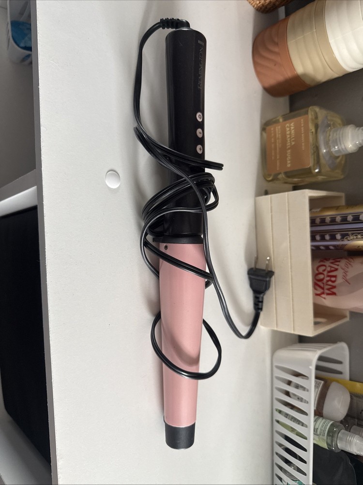 Remington Pro Pink Pearl Ceramic Curling Wand with 10 Heat Settings 1/2 to 1 inch Barrel