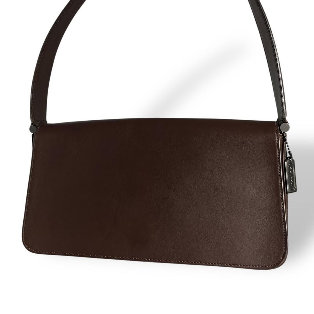 Vintage Coach Whitney 9179 Dark Brown Leather Flap Shoulder Bag
