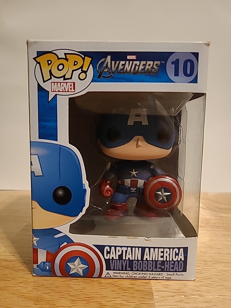 Funko Pop! Marvel Avengers - Captain America #10 Classic 2012 Pop W/ Hard Stack
