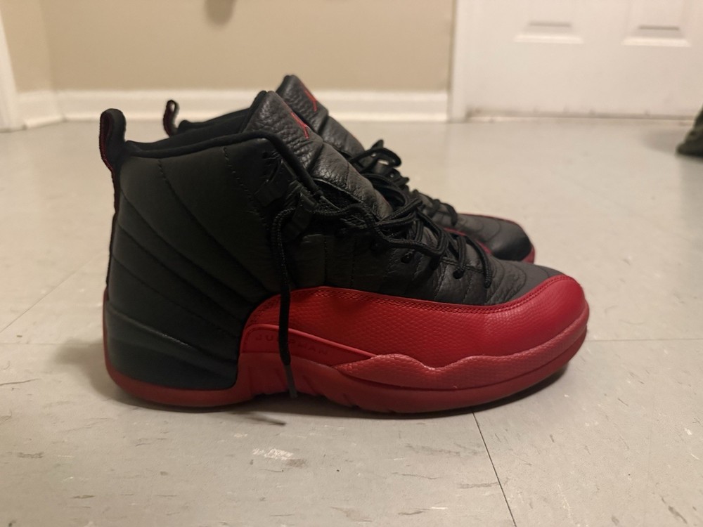 Jordan Air Jordan 12 Retro Flu Game Black Red High Top Sneaker