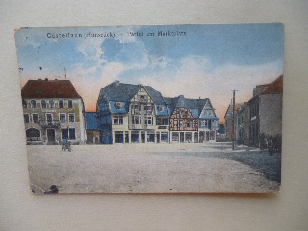 Postcard Castellaun Hunsrück lot on the market square around 1900??
