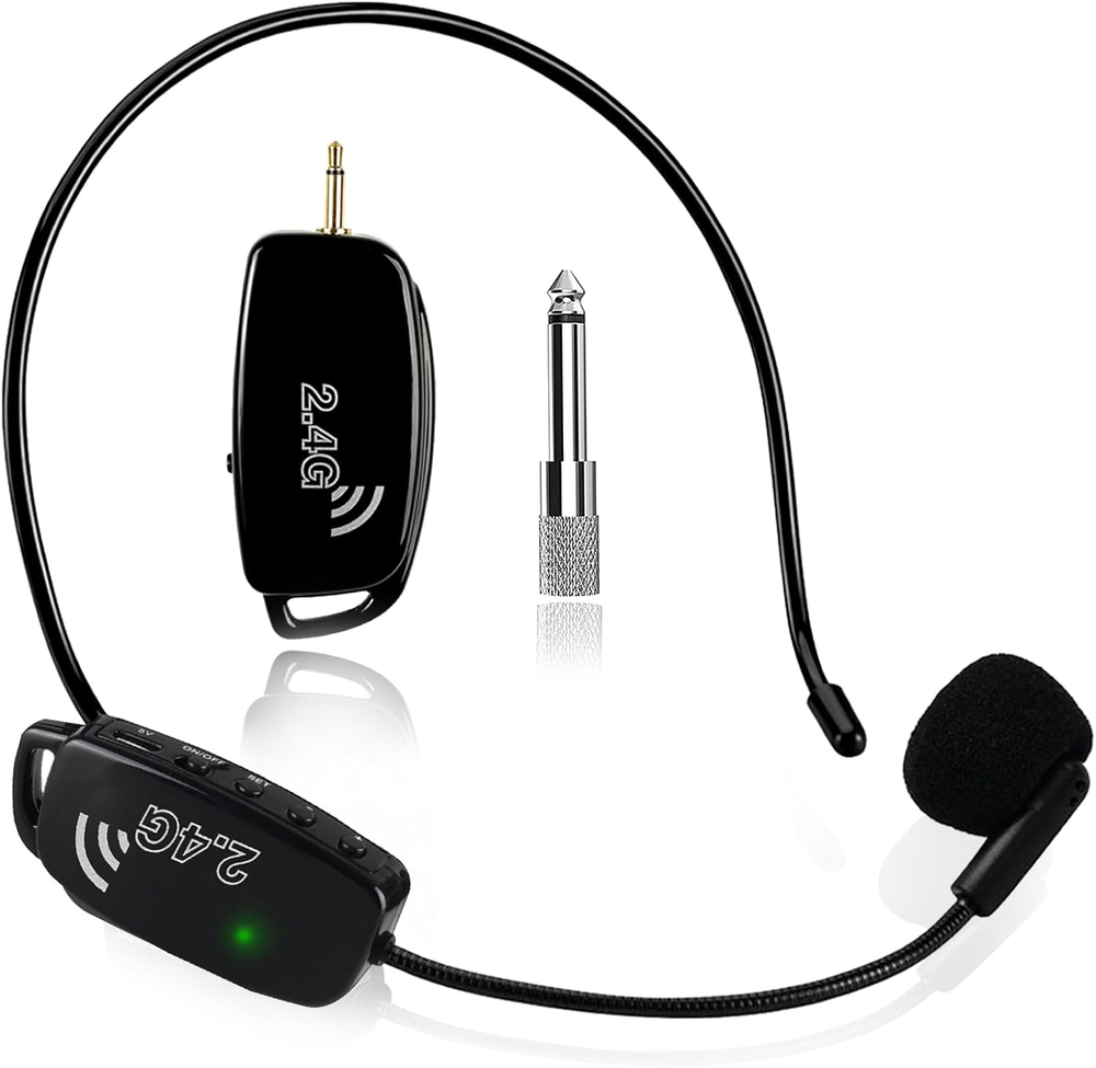 2.4G Wireless Headset Microphone with 1/8-Inch Jack for Professional Use