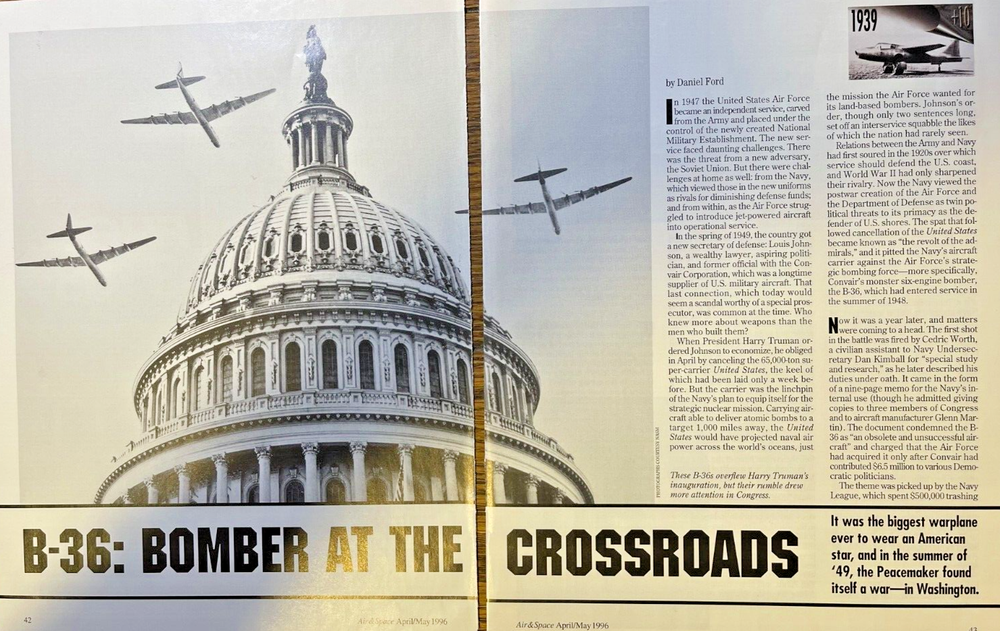 1996 B-36 America's Biggest Warplane illustrated