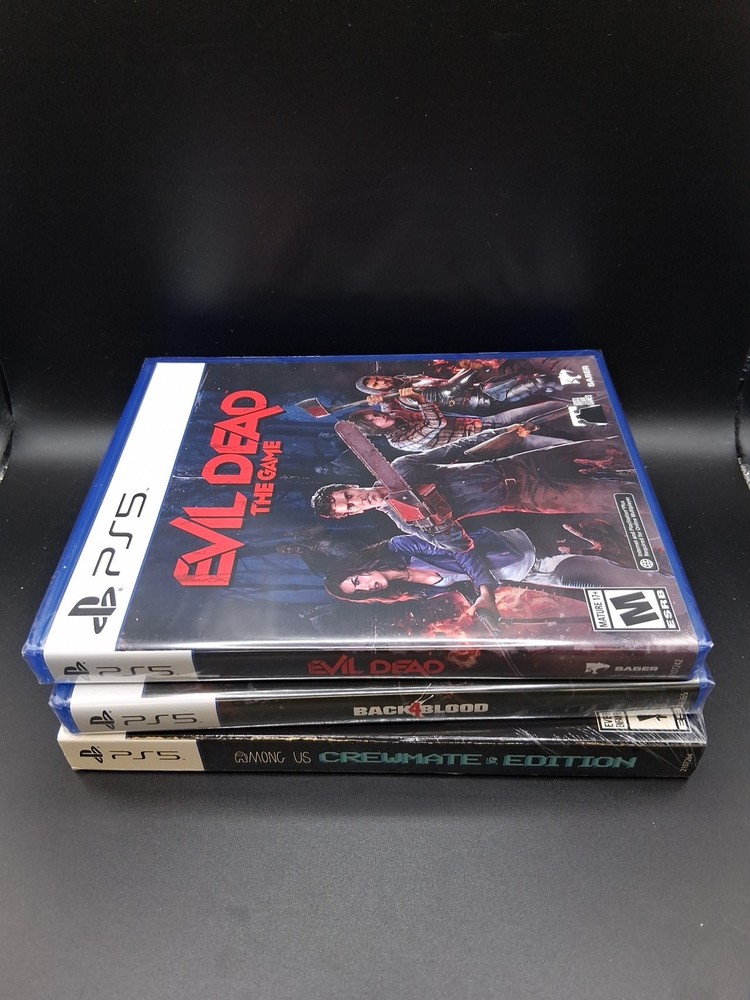PS5 3 Game Lot, Evil Dead, Among US Crewmate Edition, Back4Blood
