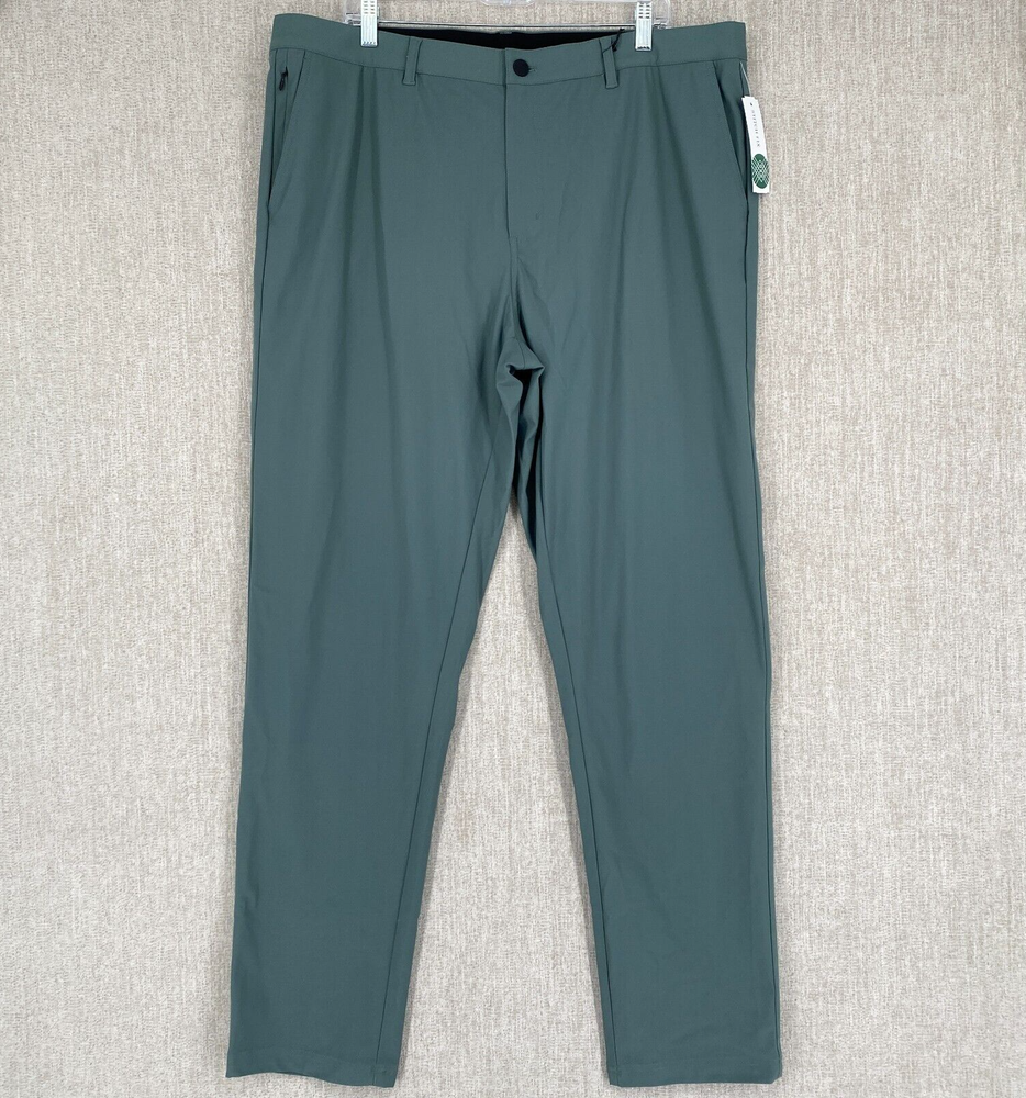 Algo Performance Stretch Men's 38 Green Active Tech Golf Travel Pant UPF 40