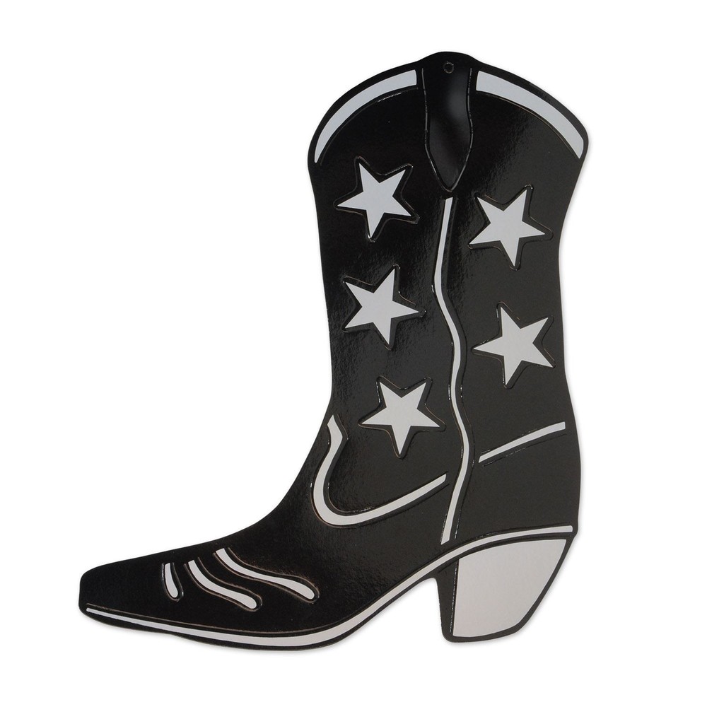 Foil Cowboy Boot Outline Design for Crafts and Decor