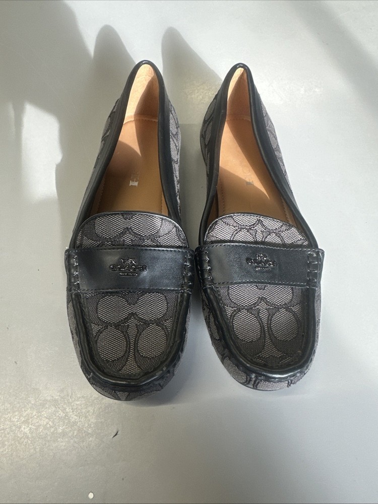 Coach Signature Monogram Odette Loafers for Women in Black & Gray - Size 6.5B