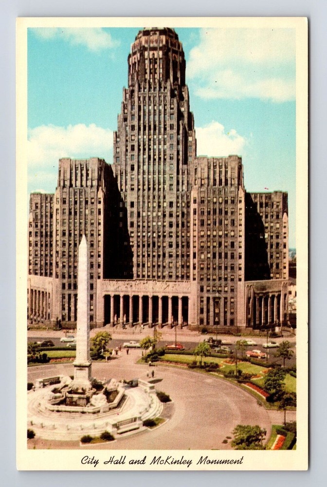 Buffalo NY-New York, The City Hall And McKinley Monument, Vintage Postcard