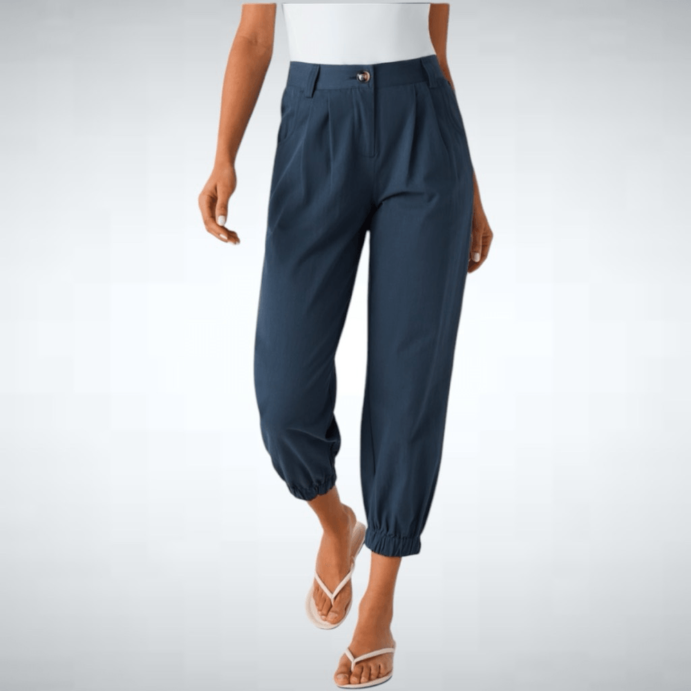 XS Mid Rise Cotton Joggers with Side Pockets in Moonlit Ocean