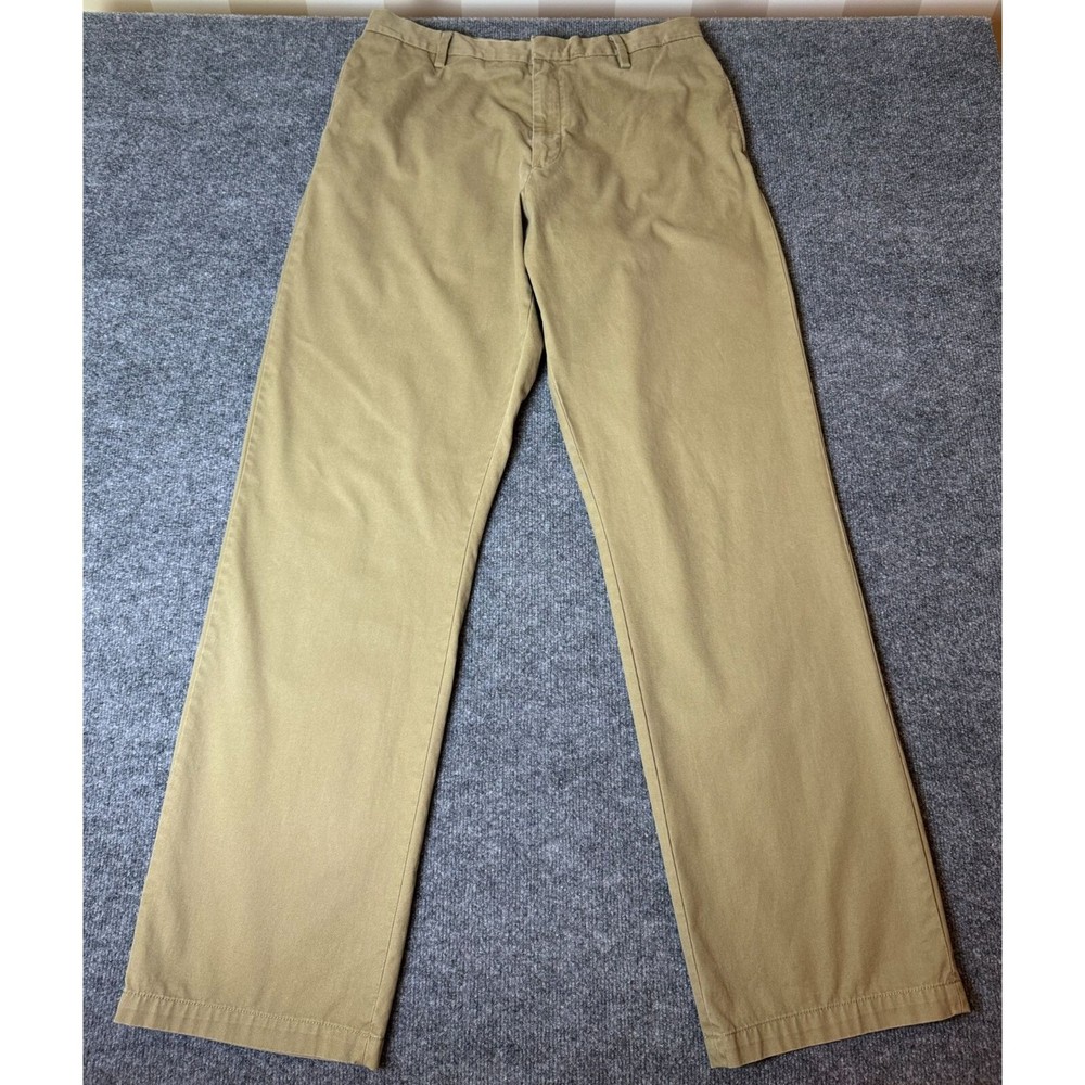 Banana Republic Pants Mens 36x35* Tan Gavin Chino Flat Front 100% Cotton Trouser