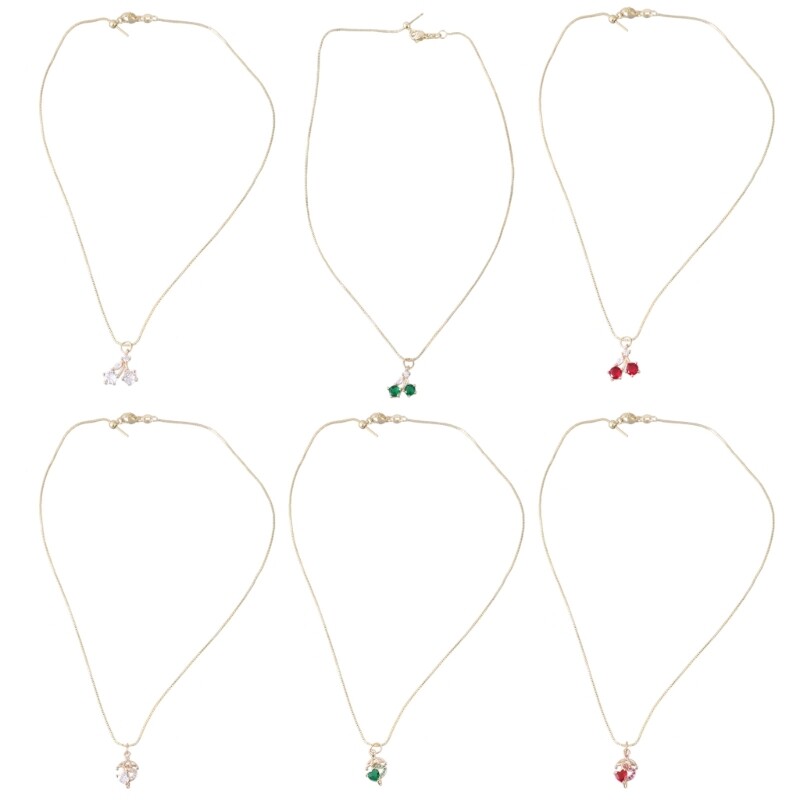 Stunning Cherry and Umbrella Pendant Collarbone Necklace Jewelry Piece