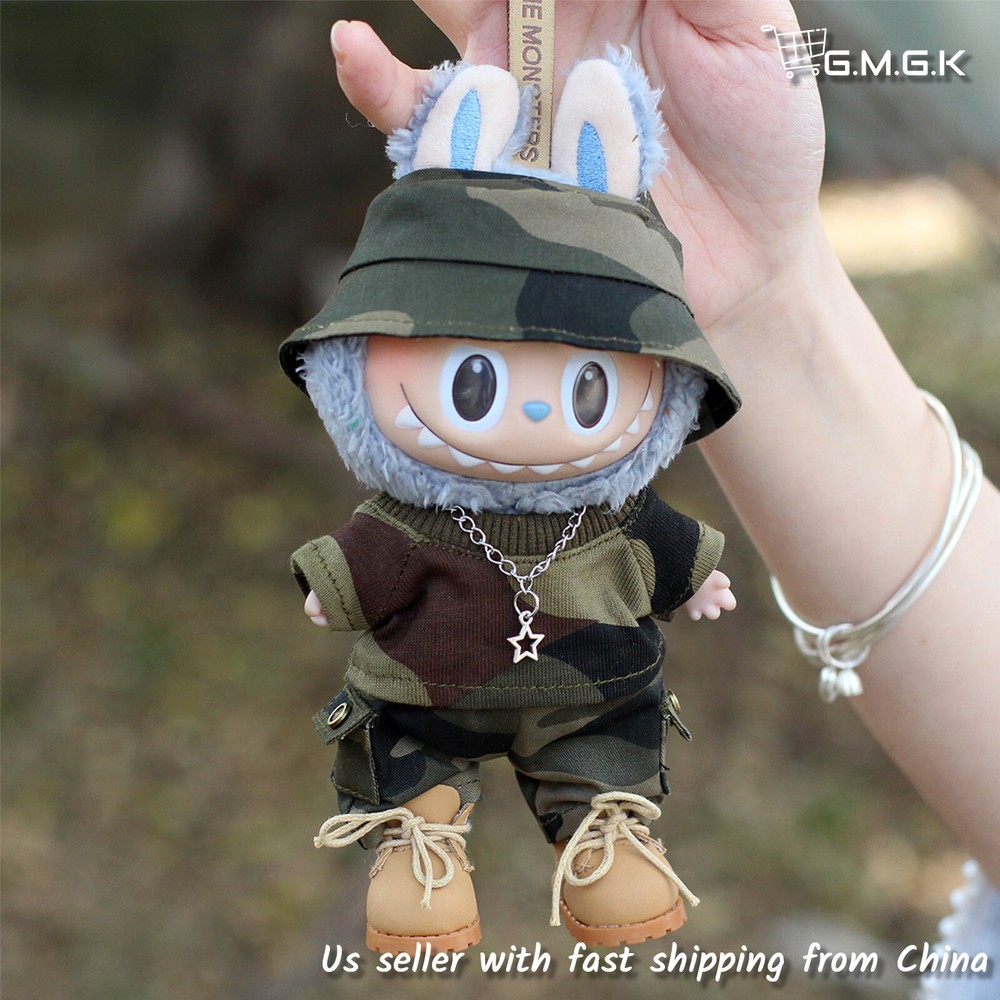 17cm Monsters Plush Doll Military Outfit Handmade Clothes No Toy Included