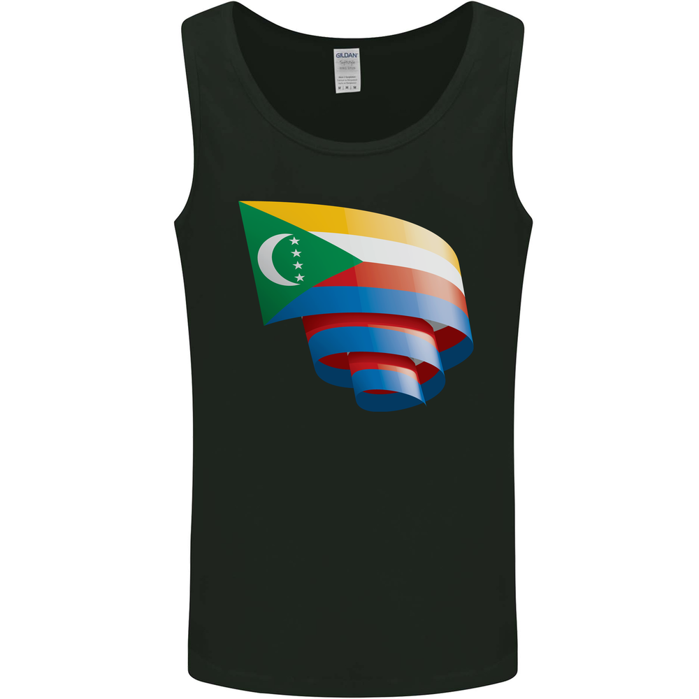 Curled Comoros Flag Comorian Day Football Mens Vest Tank Top