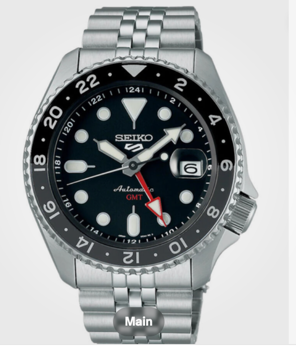 Seiko 5 Five Sport SSK001 Automatic GMT Watch Black Dial SSK001K1  Box & Papers