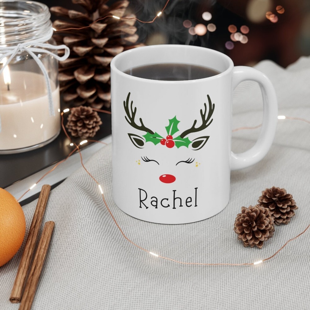 Personalized Reindeer Mug Funny Christmas Mug Secret Santa Gift Reindeer Mug Hot