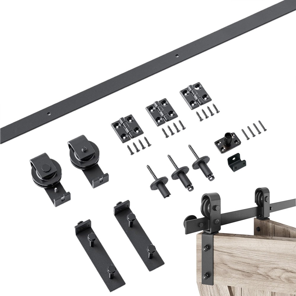 24in Black Bifold Sliding Door Track,Sliding barn door hardware kit