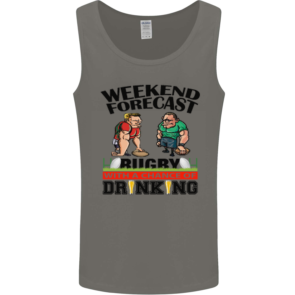 Weekend Forecast Rugby Funny Beer Alcohol Mens Vest Tank Top