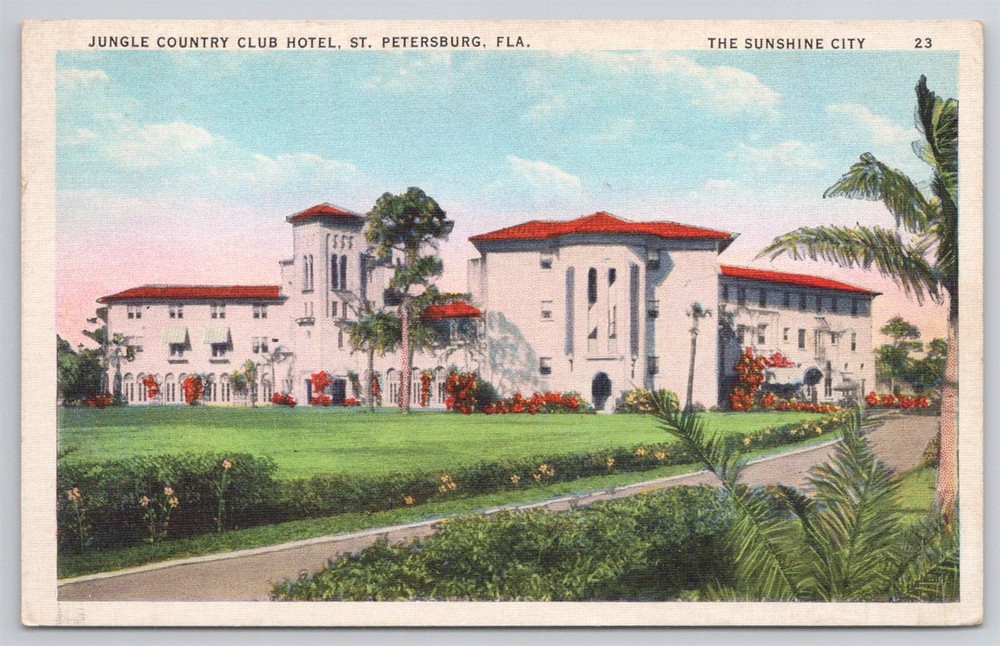 Jungle Country Club Hotel St Petersburg FL C1920s WB Postcard AJ17