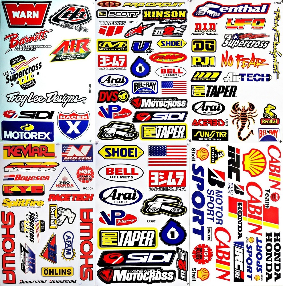 Dirt Bike Motocross ATV Vinyl Decals Stickers Lot of 6 D6015