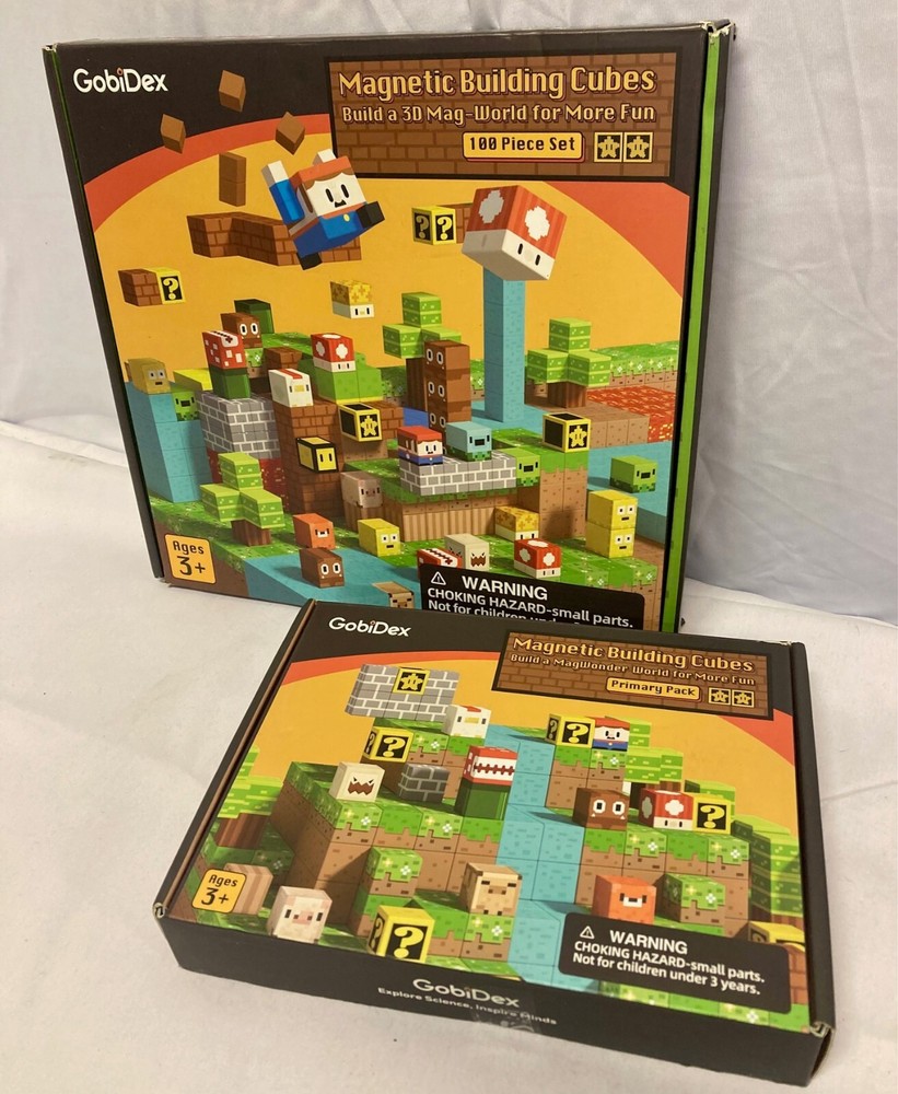 GobiDex~Magnetic Building Blocks, Two Sets:FK01 & FK02, Age 3+, SEALED (open bx)