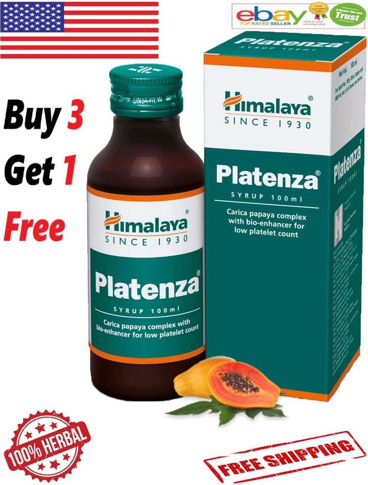 Himalaya Platenza Syrup 100ml. For Low Platelet Count, Carica Papaya Complex