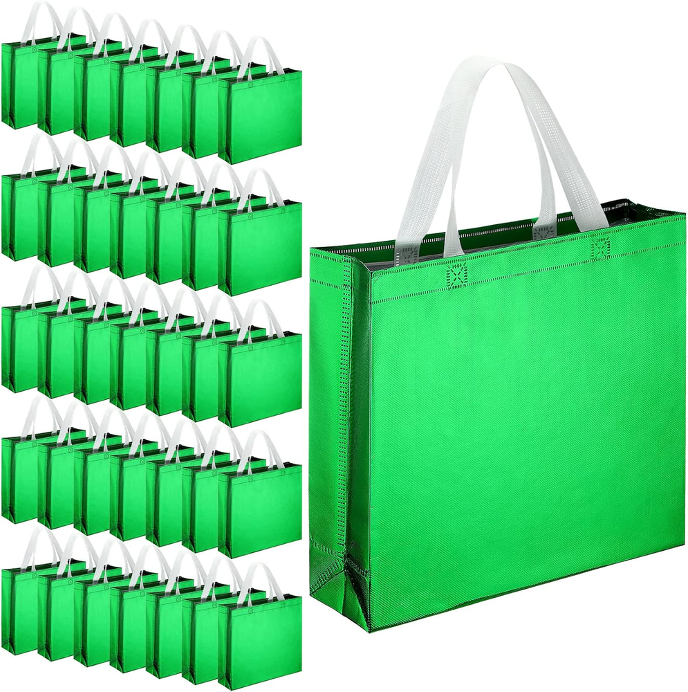 60 Pcs Reusable Gift Tote Bags Grocery Shopping Bag with Handles Thank You Gift