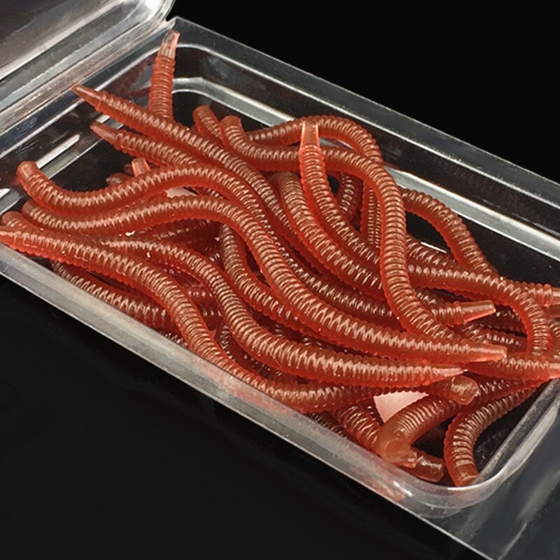 20Pcs Simulation Earthworm Red Fishing Worms Artificial Fishing Worms Fishy